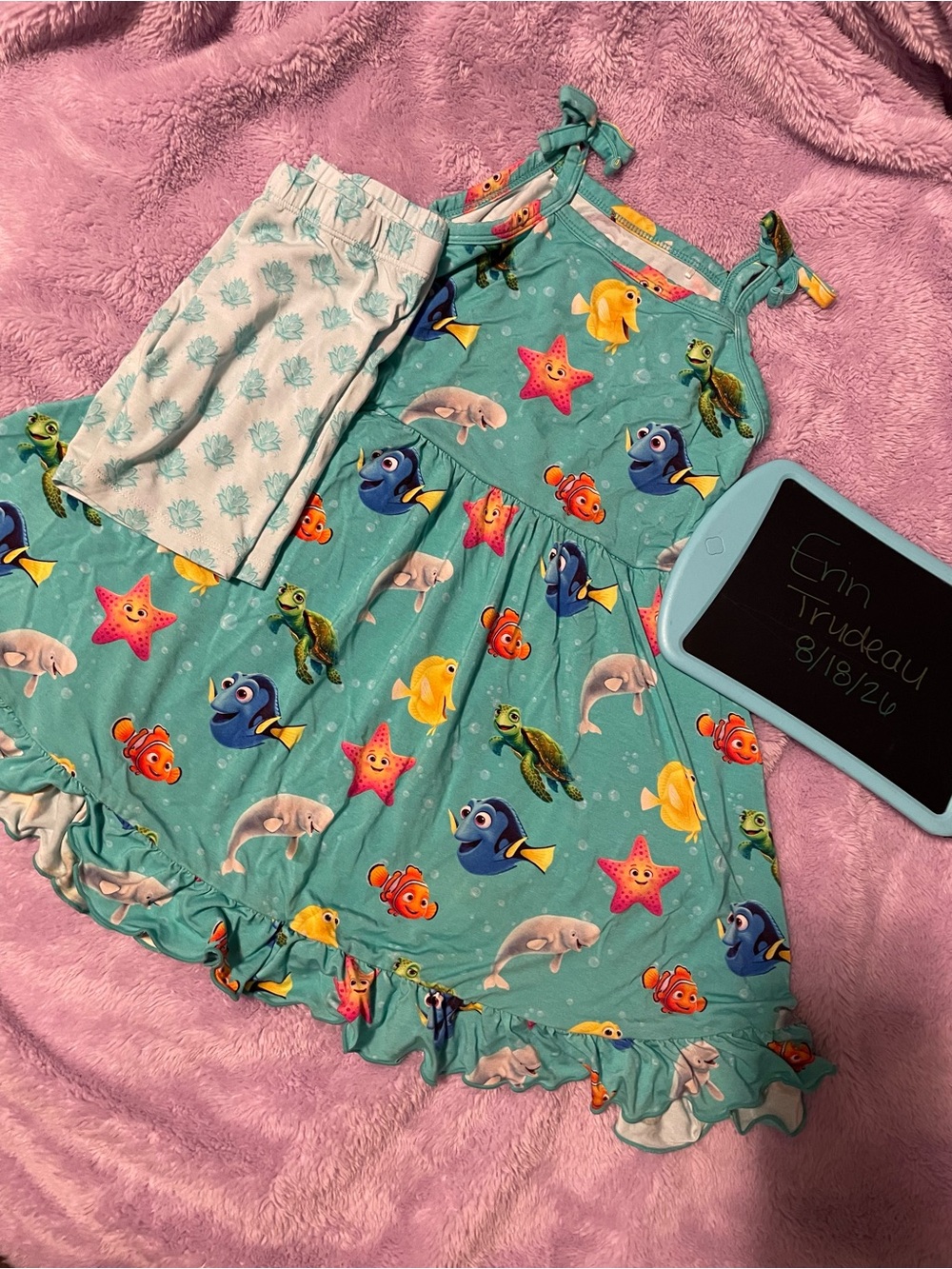 Junebug Bamboo Finding Nemo Tie Tank Dress and Shorts